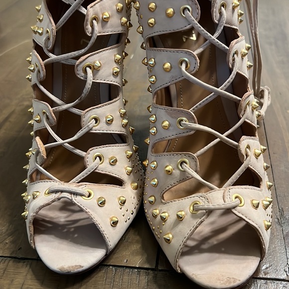 Schutz “Arieli” Lace Up Studded Pumps Size 10B - Picture 5 of 9